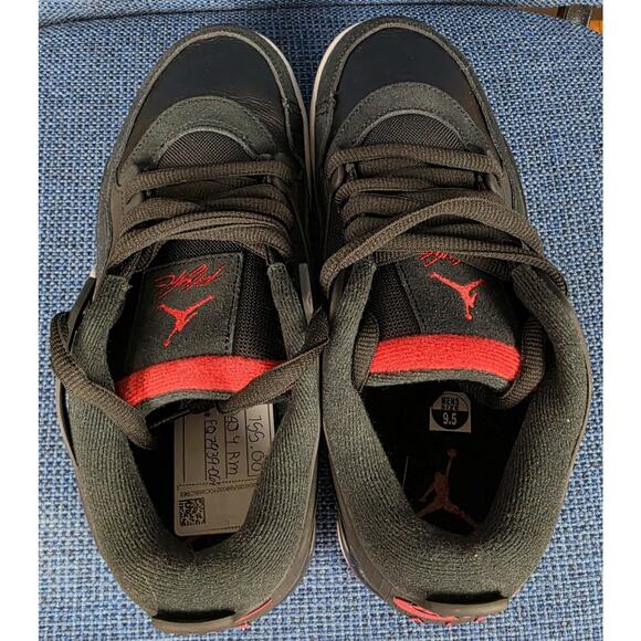 Nike Air Jordan 4 RM Black Varsity Red Wolf Grey Men\'s SZ9.5 Sneakers FQ7939-061
